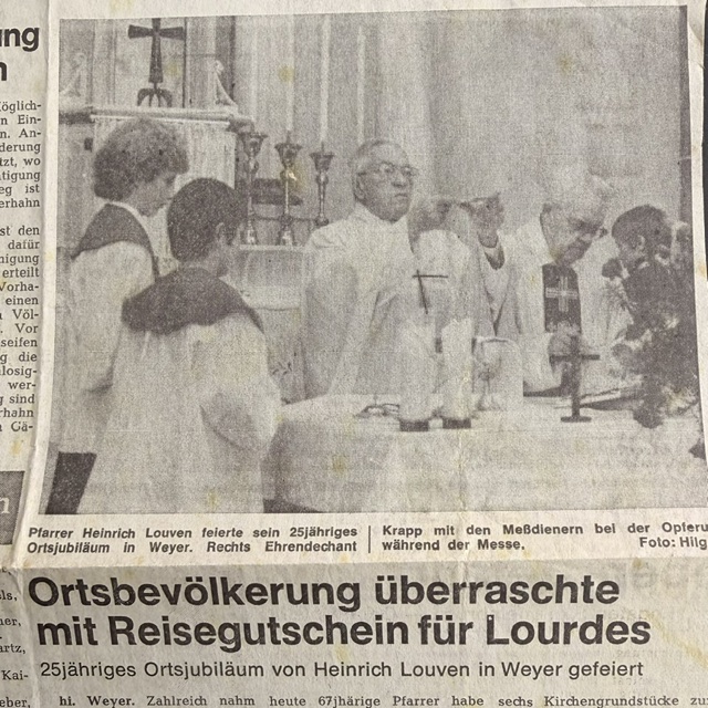 Ortsbevölkerung überraschte mit Reisegutschein für Lourdes