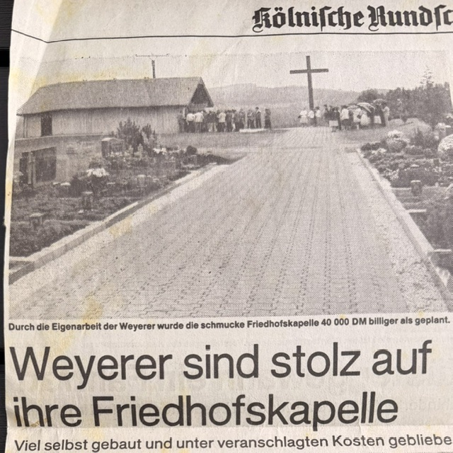 Weyerer sind stolz auf ihre Friedhofskapelle