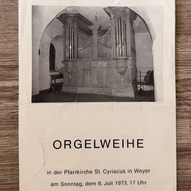 Orgelweihe in Weyer
