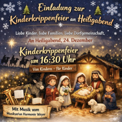 🎄 Einladung zur Kinderkrippenfeier an Heiligabend 🎄
