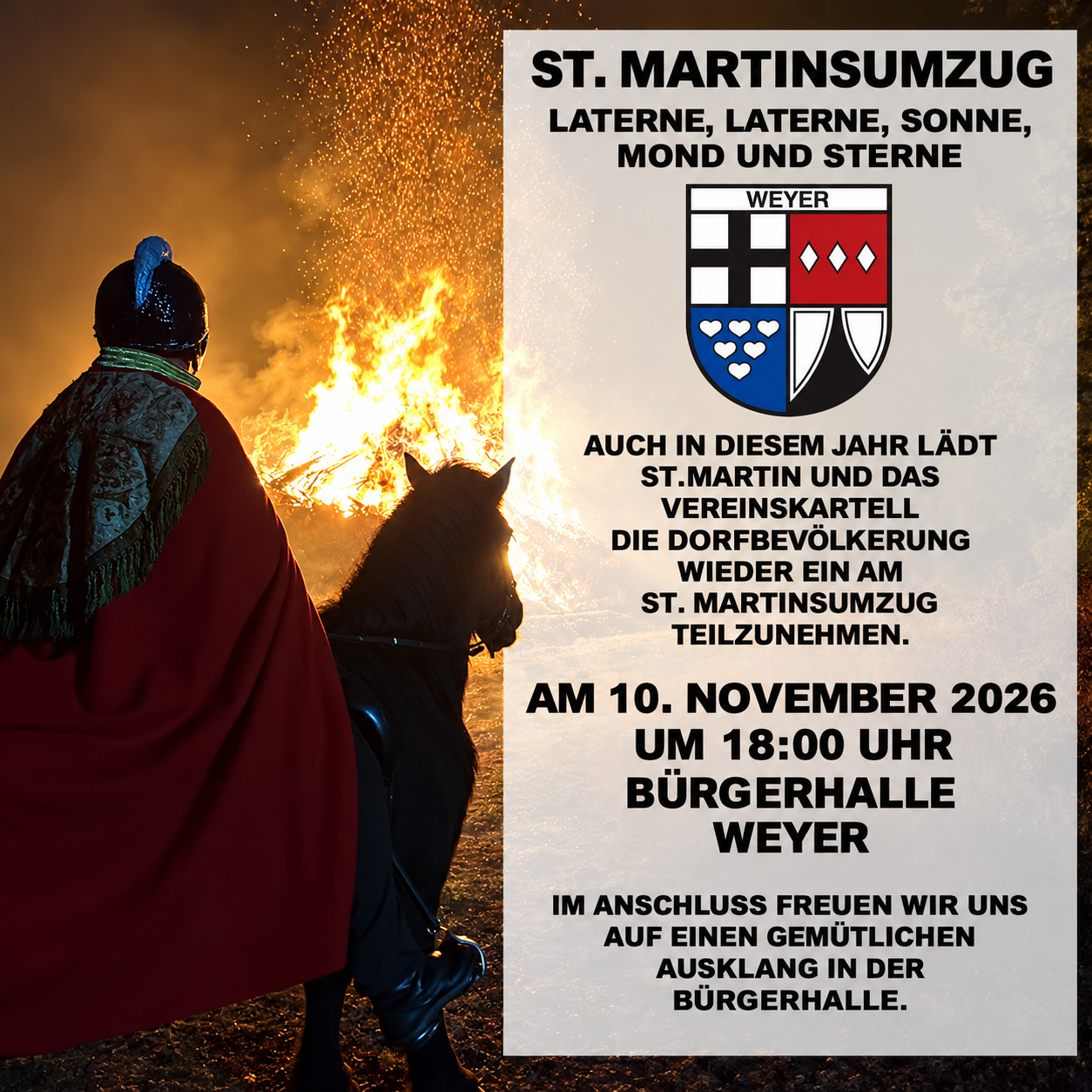 Einladung zum St. Martinsumzug in Weyer 2026