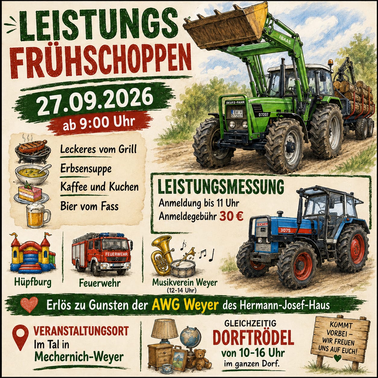 Leistungsfrühschoppen in Weyer: Traktoren zeigen ihre ganze Kraft