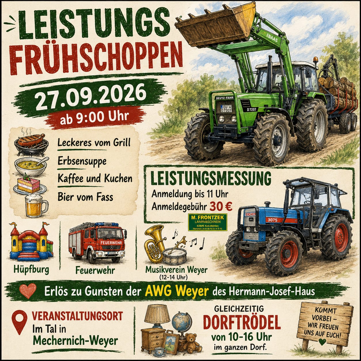 Leistungsfrühschoppen in Weyer: Traktoren zeigen ihre ganze Kraft